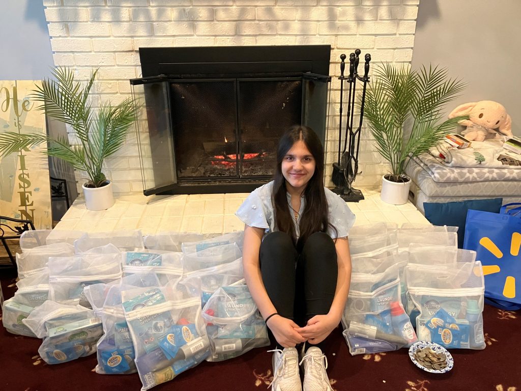 Nehali's project - donation of laundy kits - helping the homeless